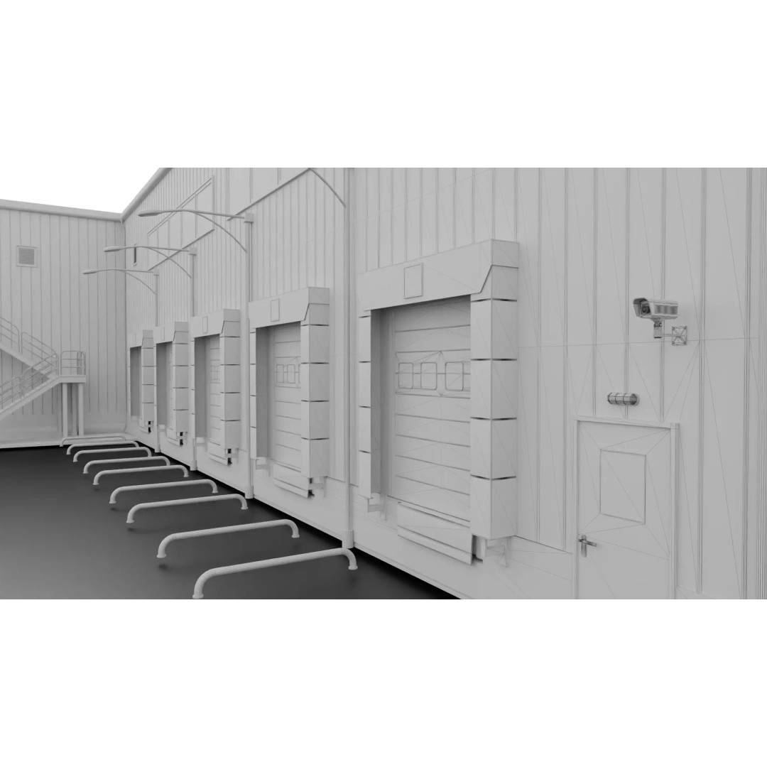 Modern Warehouse 3D Model – High-Quality PBR Industrial Design, FBX - View 25