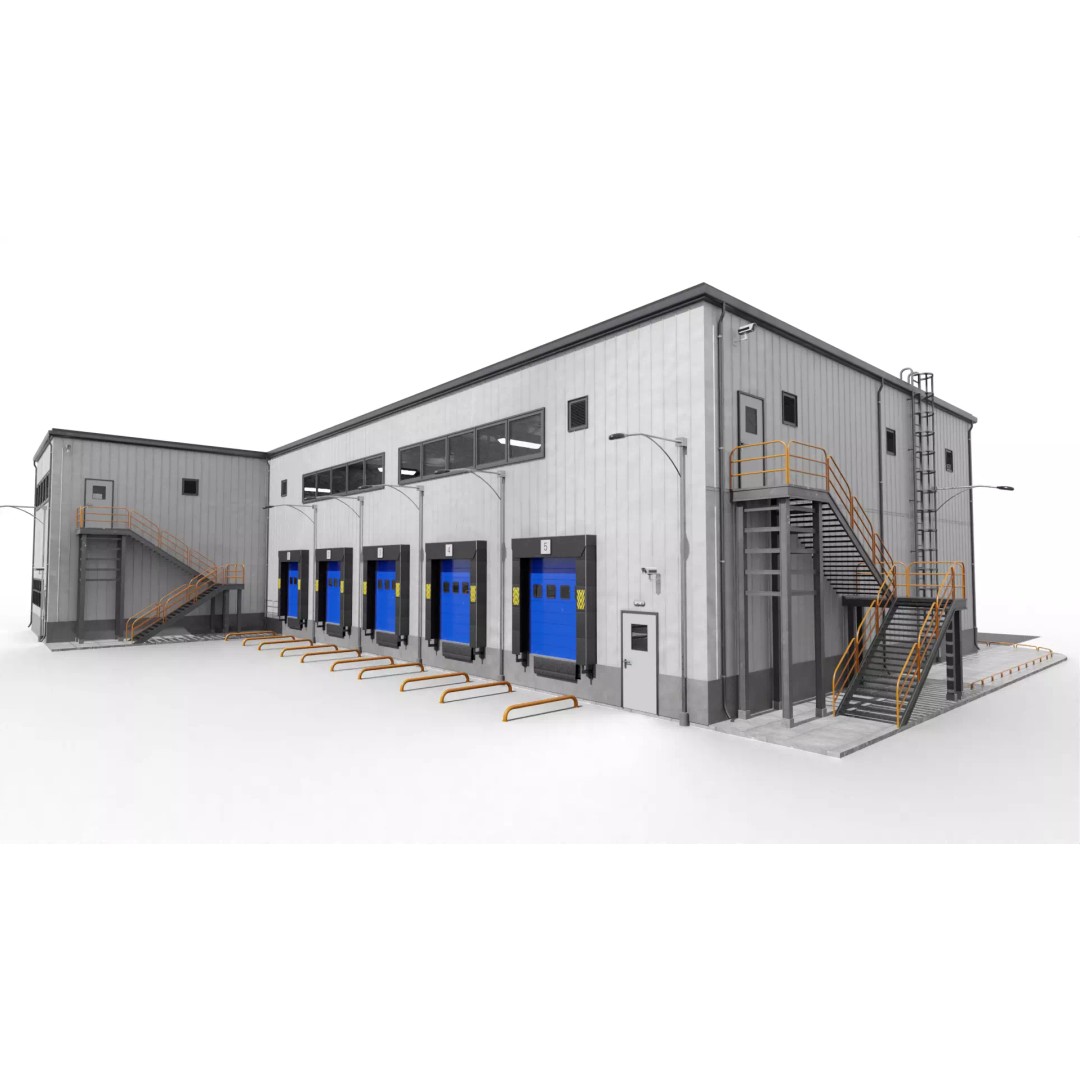 Modern Warehouse 3D Model – High-Quality PBR Industrial Design, FBX - View 3