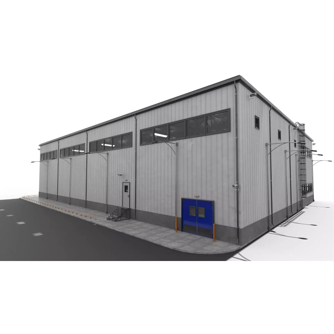 Modern Warehouse 3D Model – High-Quality PBR Industrial Design, FBX - View 6