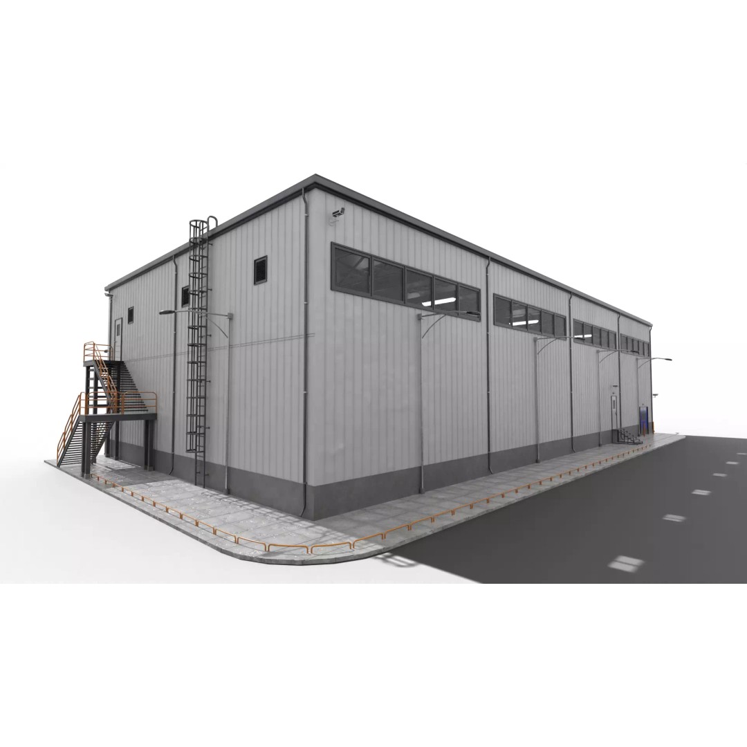 Modern Warehouse 3D Model – High-Quality PBR Industrial Design, FBX - View 9