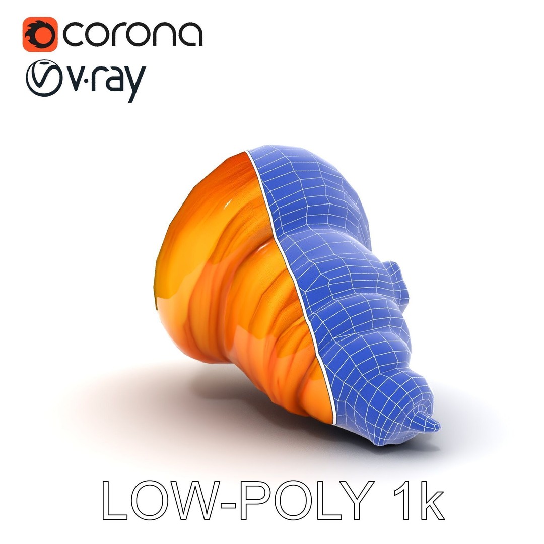 Croissant 3D Model – Low-Poly Culinary Asset, FBX, Game Ready - View 14