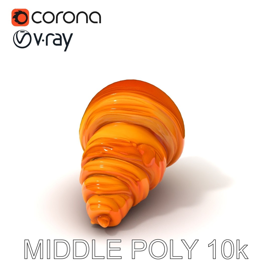 Croissant 3D Model – Low-Poly Culinary Asset, FBX, Game Ready - View 29