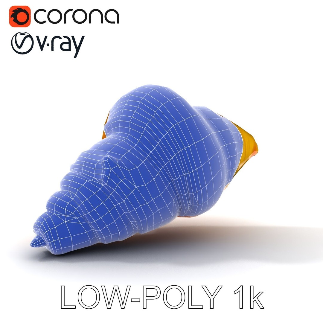 Croissant 3D Model – Low-Poly Culinary Asset, FBX, Game Ready - View 32