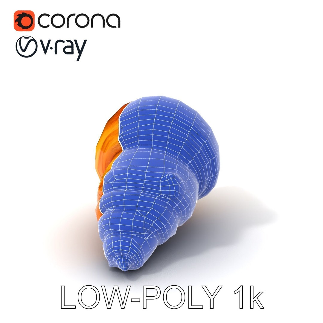 Croissant 3D Model – Low-Poly Culinary Asset, FBX, Game Ready - View 8