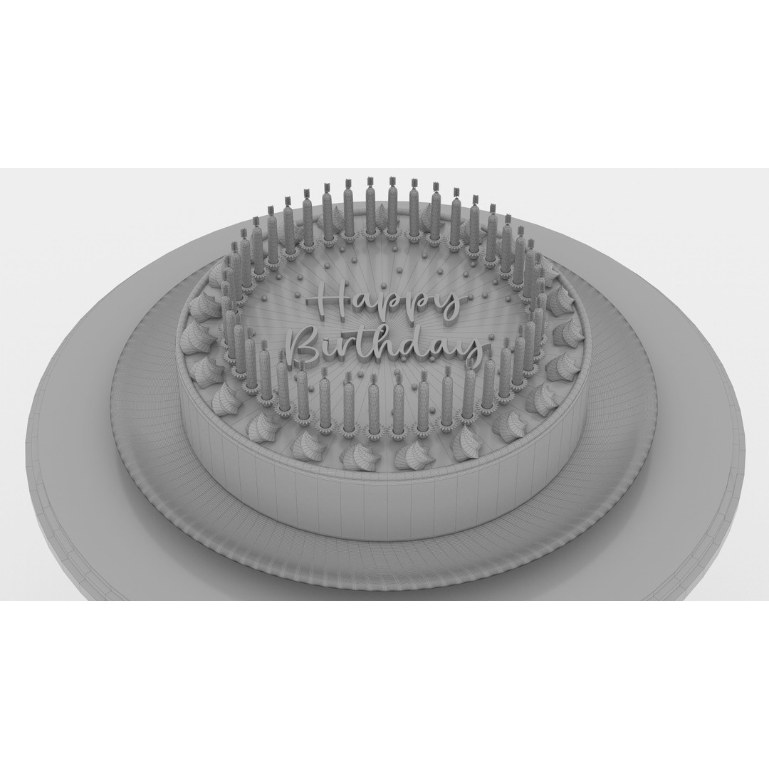 Birthday Cake 3D Model – High-Res PBR Asset, V-Ray Compatible - View 10