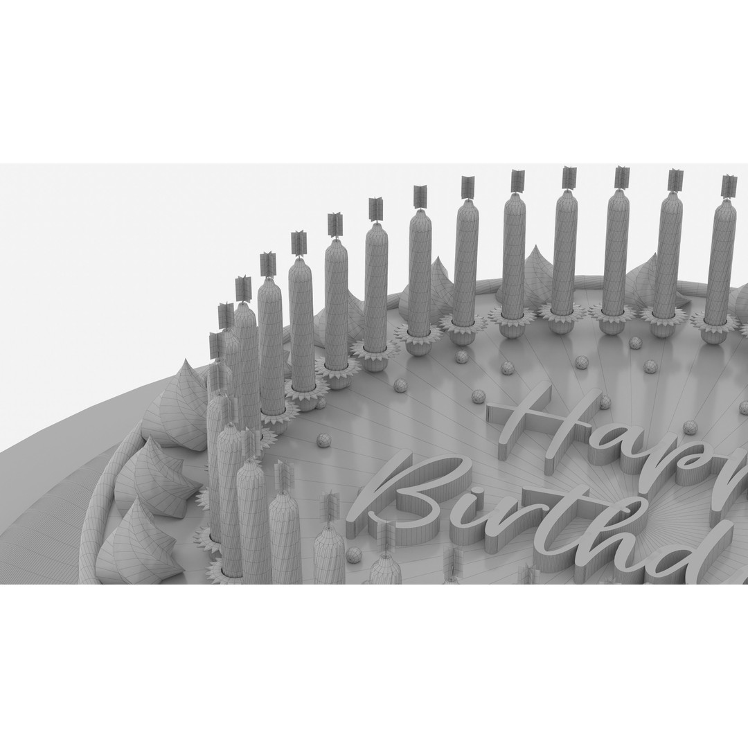 Birthday Cake 3D Model – High-Res PBR Asset, V-Ray Compatible - View 11