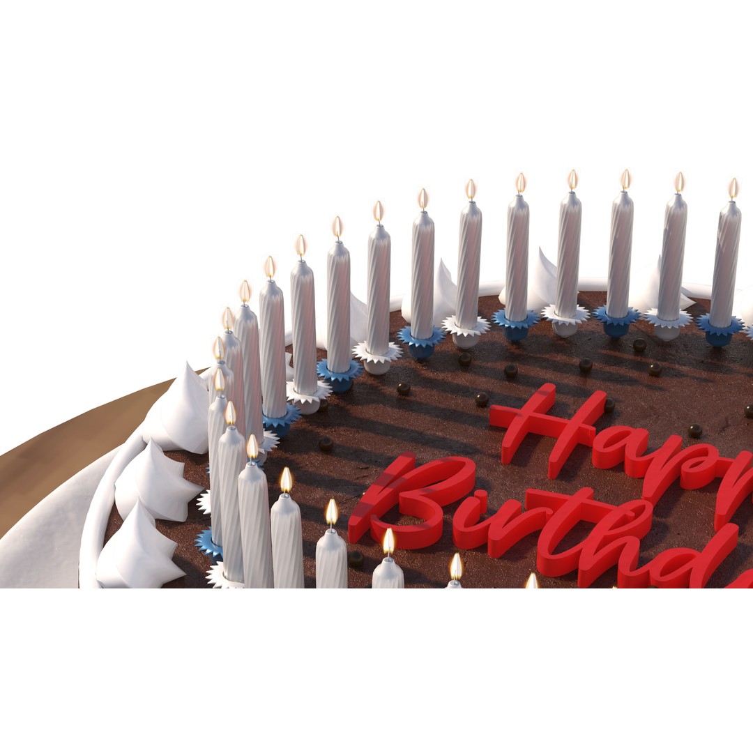 Birthday Cake 3D Model – High-Res PBR Asset, V-Ray Compatible - View 4