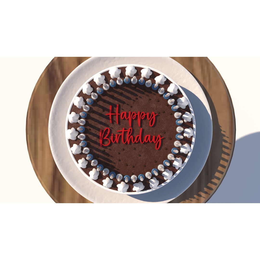 Birthday Cake 3D Model – High-Res PBR Asset, V-Ray Compatible - View 5