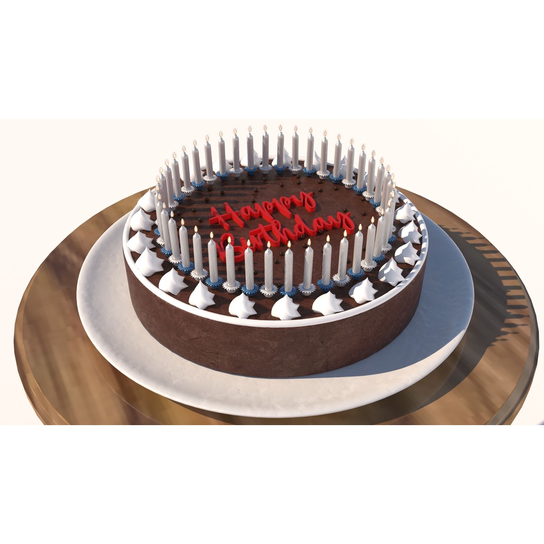 Birthday Cake 3D Model – High-Res PBR Asset, V-Ray Compatible - View 8