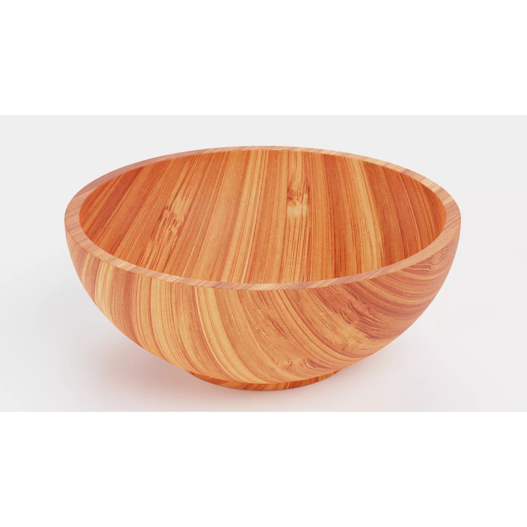 Bamboo Tableware 3D Model – Low Poly Decorative Bowls and Trays, Blender - View 13