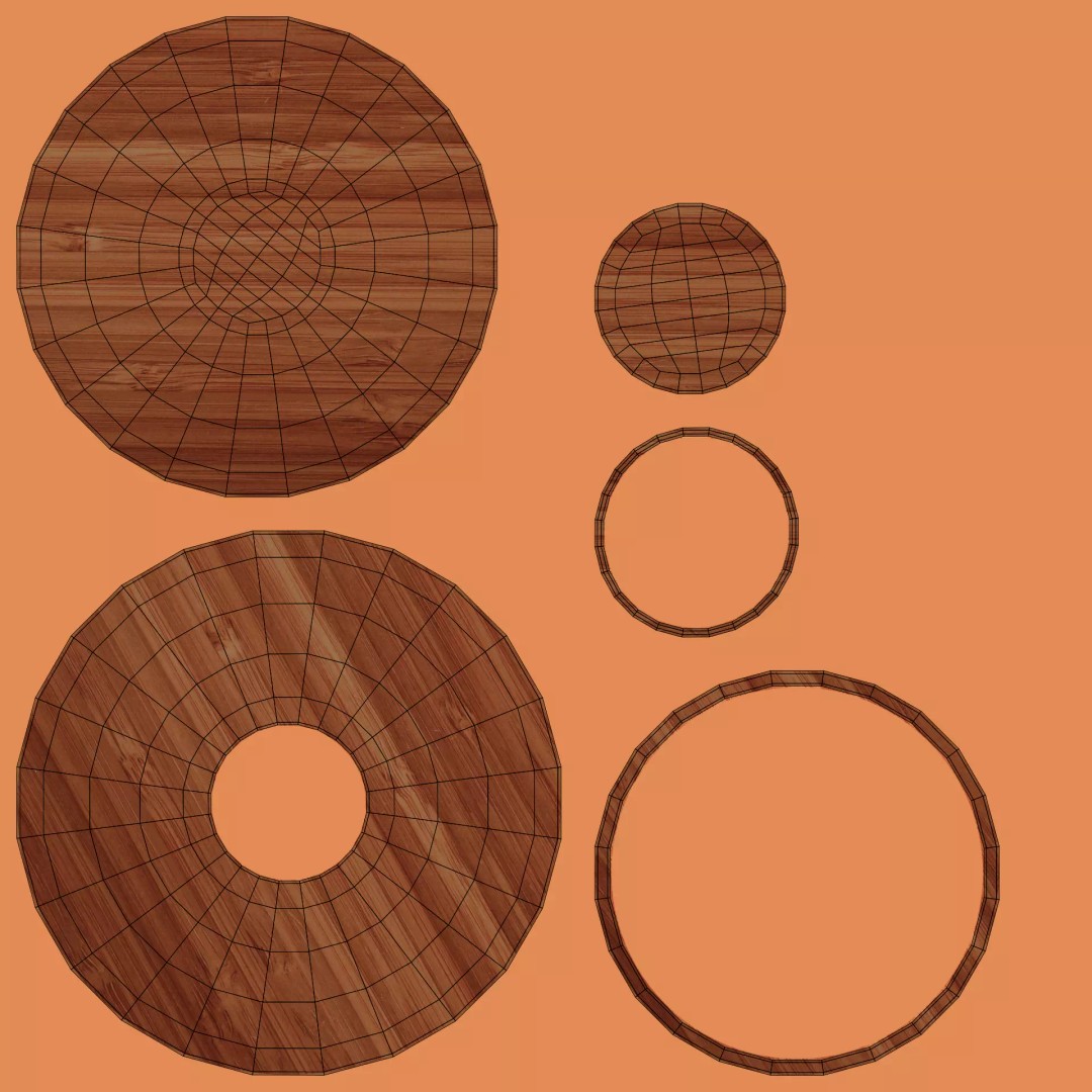 Bamboo Tableware 3D Model – Low Poly Decorative Bowls and Trays, Blender - View 15