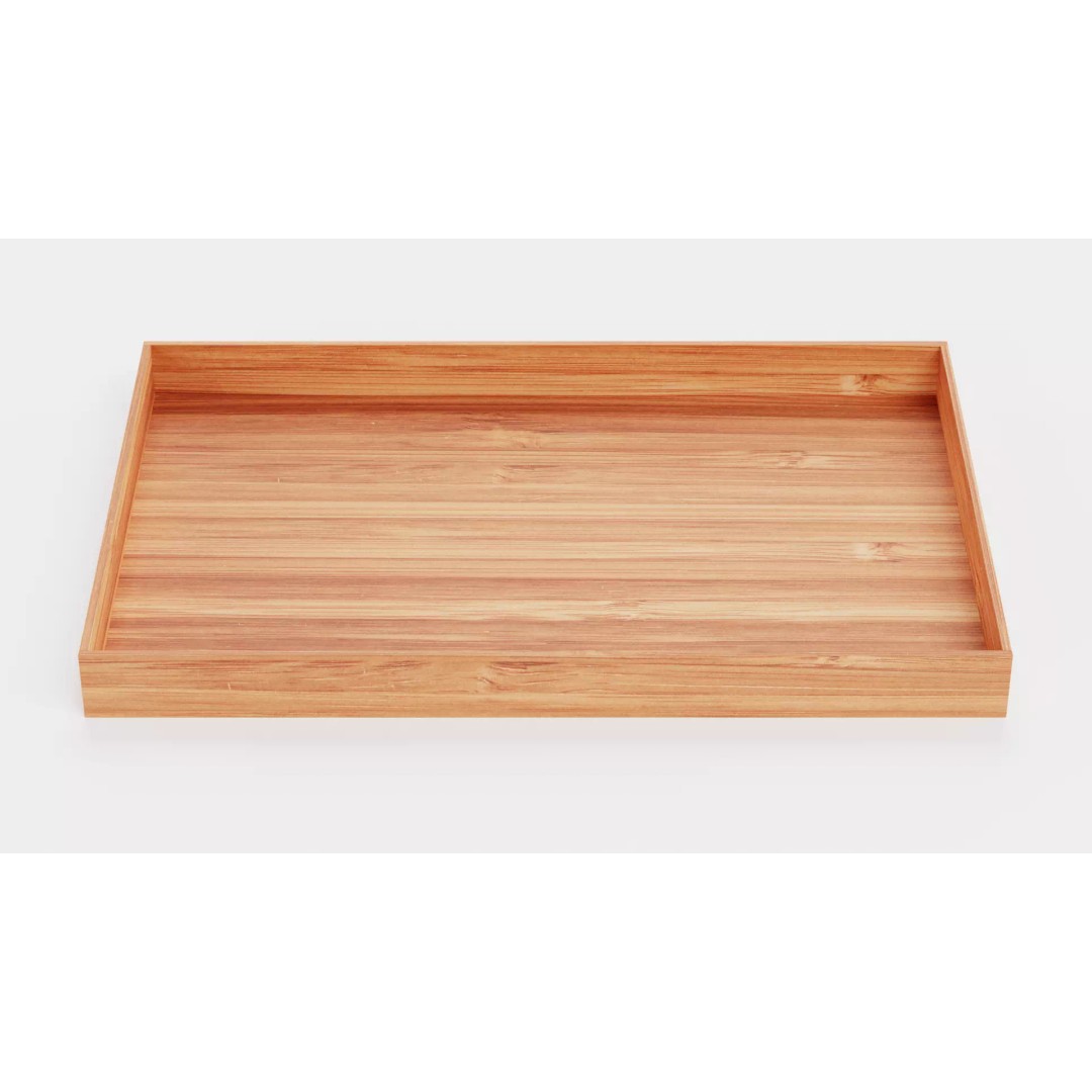 Bamboo Tableware 3D Model – Low Poly Decorative Bowls and Trays, Blender - View 8
