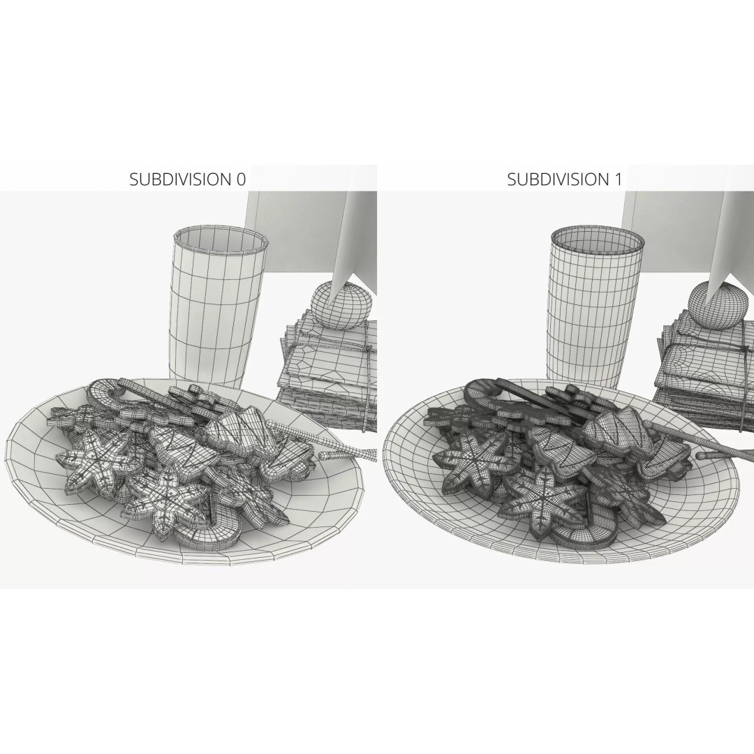 Festive Christmas Composition 3D Model – Holiday Decor with Sparklers, FBX - View 11