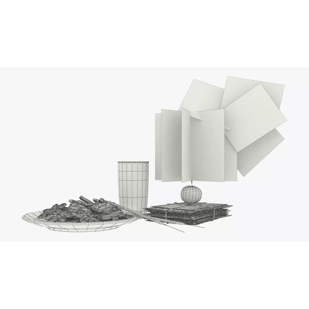 Festive Christmas Composition 3D Model – Holiday Decor with Sparklers, FBX - View 12