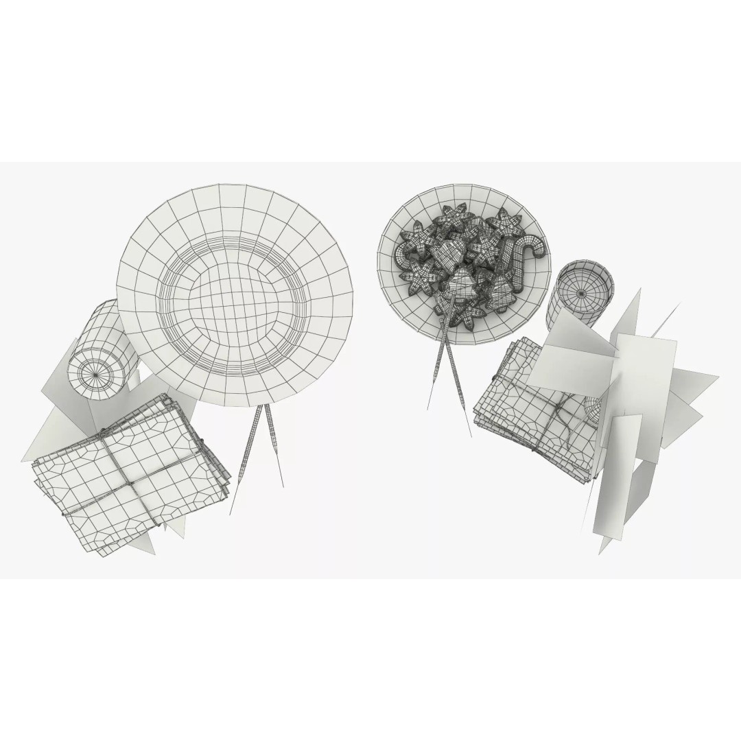Festive Christmas Composition 3D Model – Holiday Decor with Sparklers, FBX - View 13