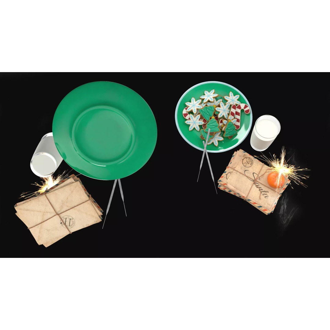 Festive Christmas Composition 3D Model – Holiday Decor with Sparklers, FBX - View 6