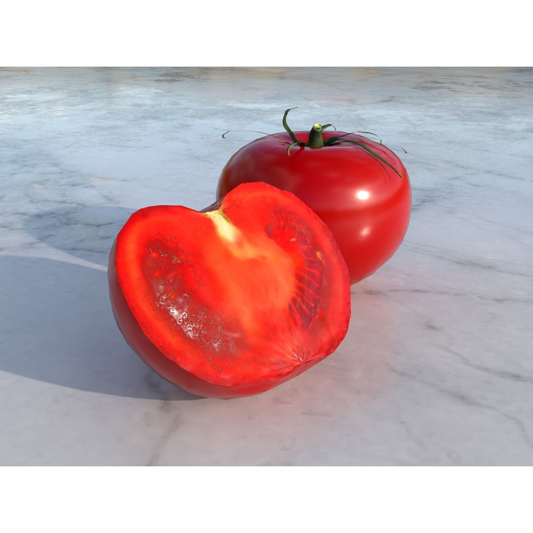 Tomato 3D Model – Low Poly Vegetable Asset, PBR Textures, FBX - View 10