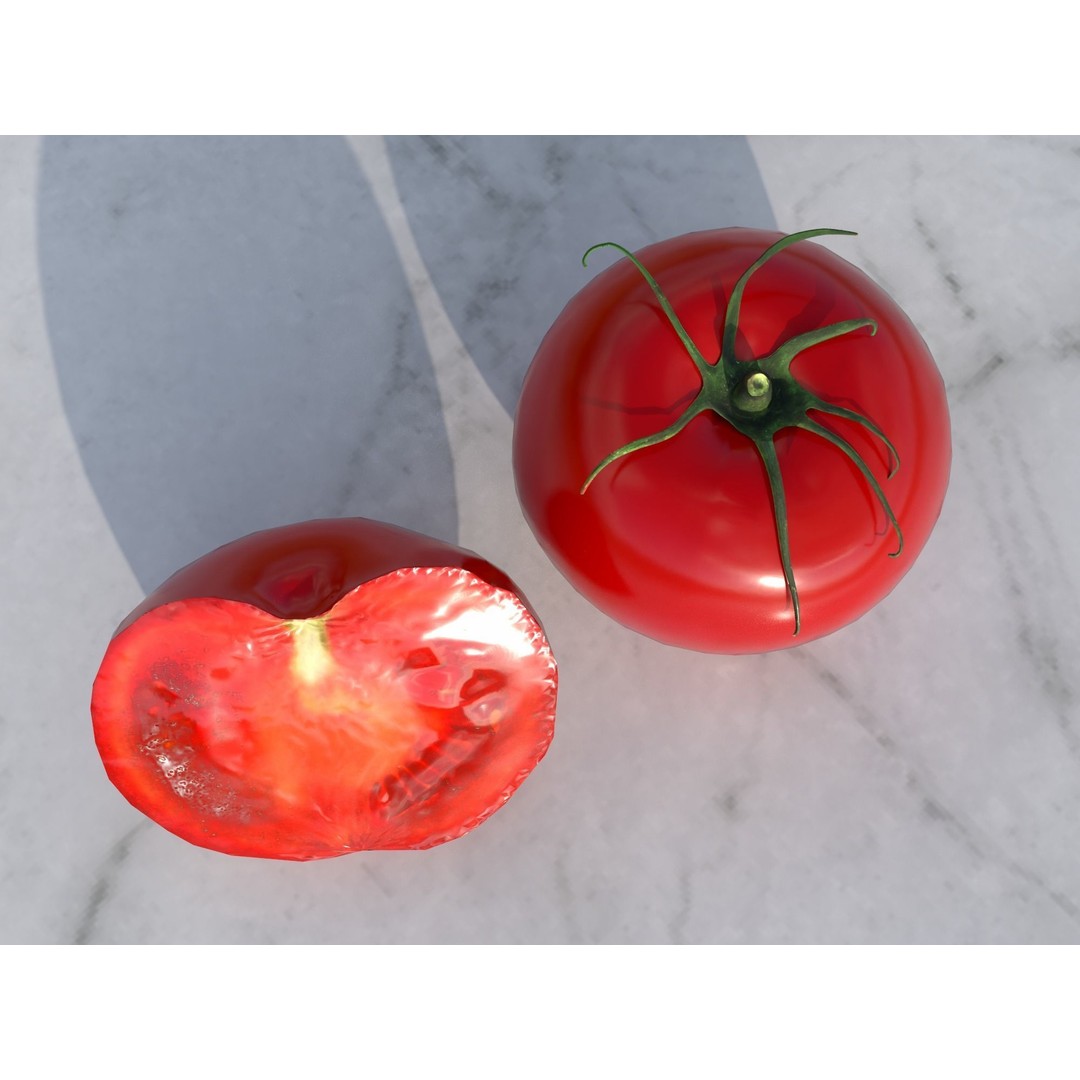 Tomato 3D Model – Low Poly Vegetable Asset, PBR Textures, FBX - View 11