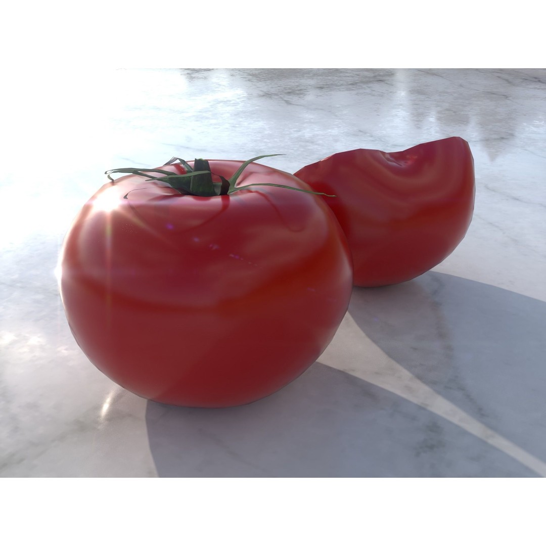 Tomato 3D Model – Low Poly Vegetable Asset, PBR Textures, FBX - View 6