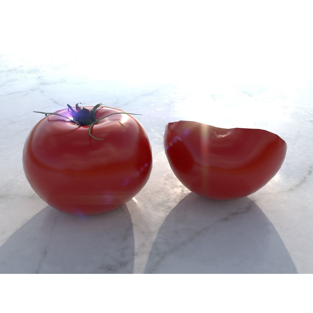 Tomato 3D Model – Low Poly Vegetable Asset, PBR Textures, FBX - View 7