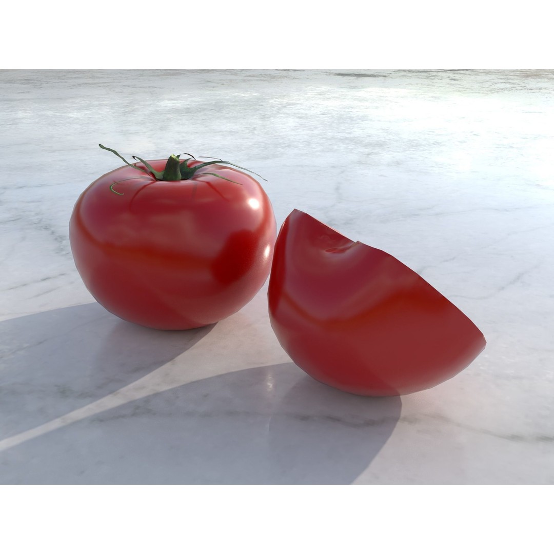 Tomato 3D Model – Low Poly Vegetable Asset, PBR Textures, FBX - View 8