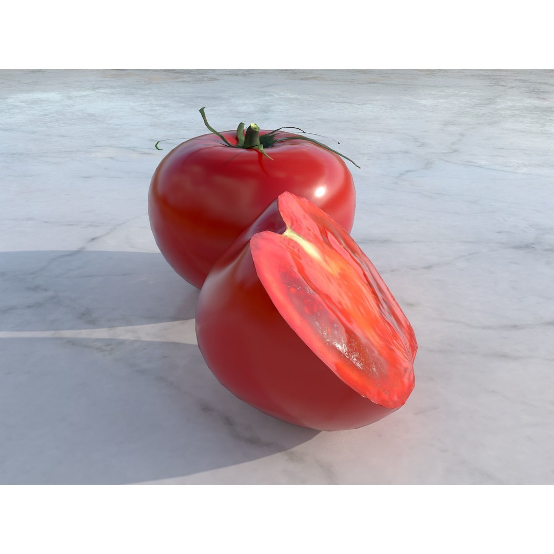 Tomato 3D Model – Low Poly Vegetable Asset, PBR Textures, FBX - View 9