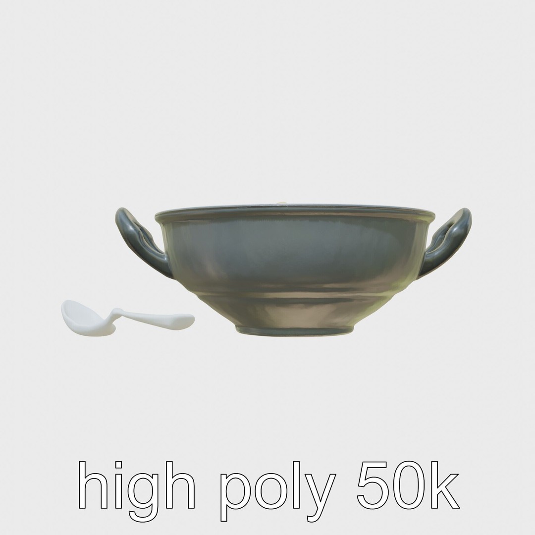 Lobster Bisque Soup Bowl 3D Model – Elegant Low Poly PBR Asset, FBX - View 4