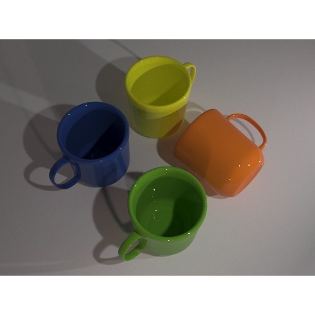 Colorful Mug 3D Model – Low Poly Kitchenware, FBX, OBJ - View 4