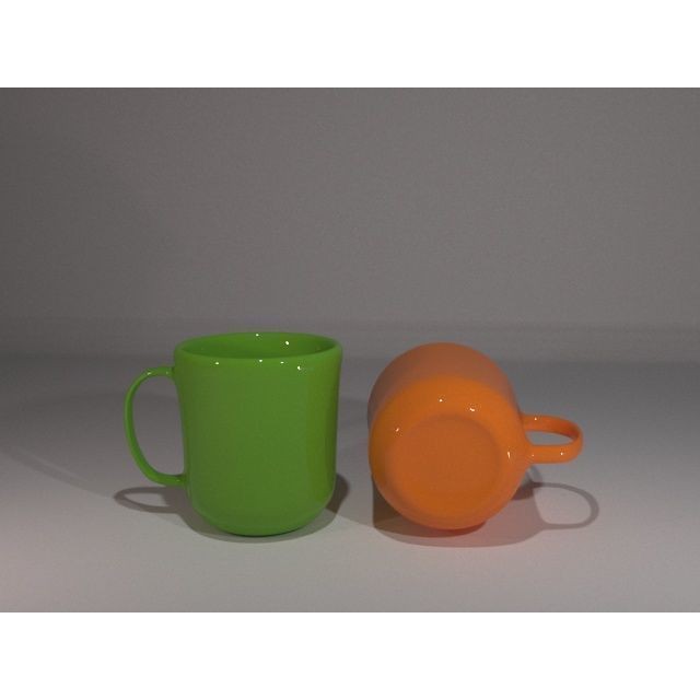 Colorful Mug 3D Model – Low Poly Kitchenware, FBX, OBJ - View 5