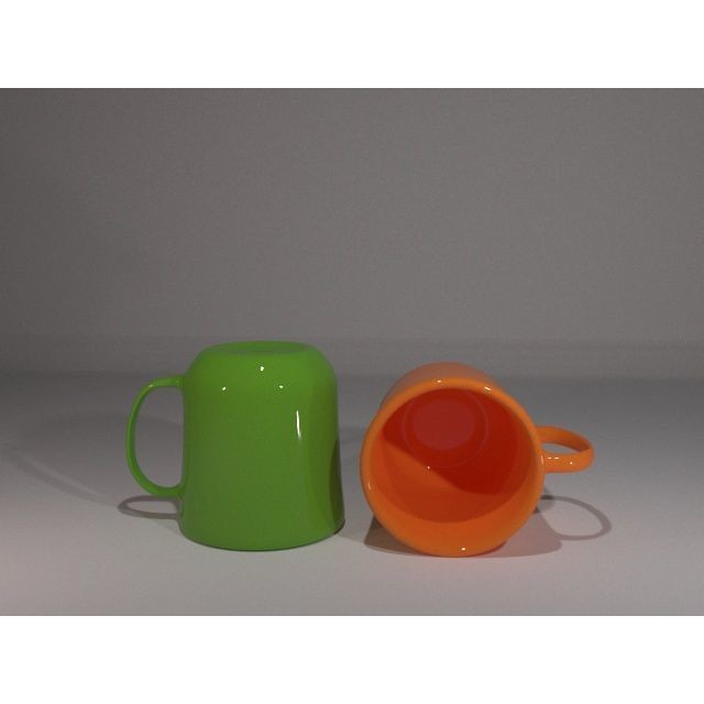 Colorful Mug 3D Model – Low Poly Kitchenware, FBX, OBJ - View 6
