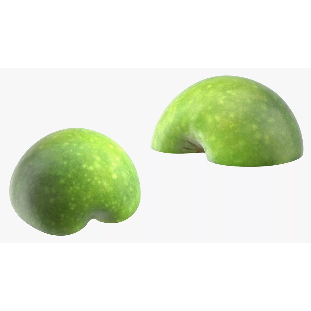 Realistic Sliced Green Apple 3D Model – High Poly PBR Asset, FBX - View 8
