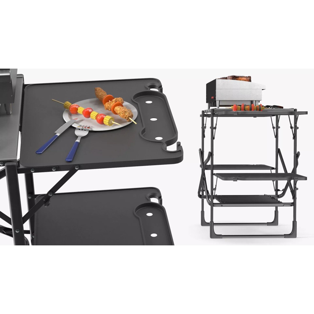 Multi-Level Outdoor Cooking Table 3D Model – PBR BBQ Station, FBX - View 10