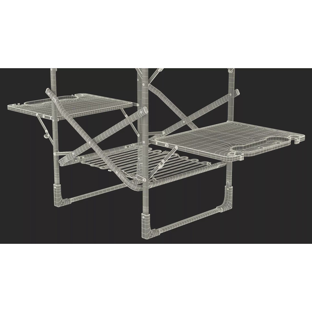 Multi-Level Outdoor Cooking Table 3D Model – PBR BBQ Station, FBX - View 27