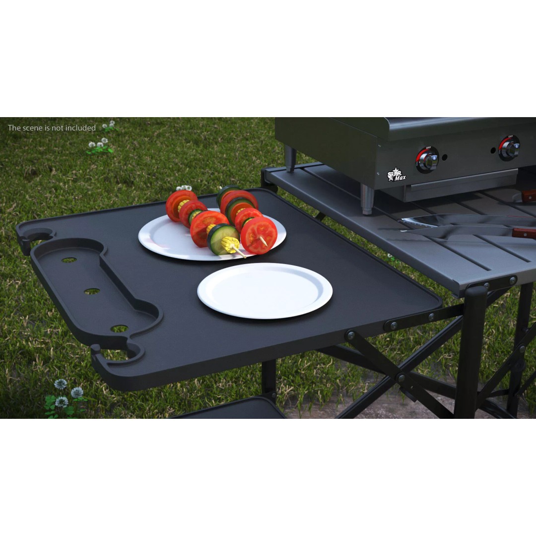 Multi-Level Outdoor Cooking Table 3D Model – PBR BBQ Station, FBX - View 4