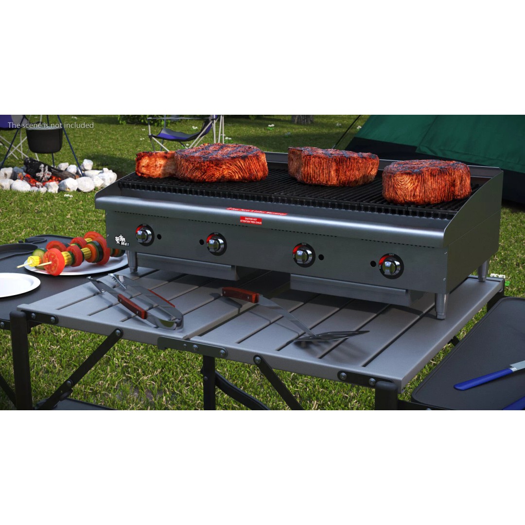 Multi-Level Outdoor Cooking Table 3D Model – PBR BBQ Station, FBX - View 5