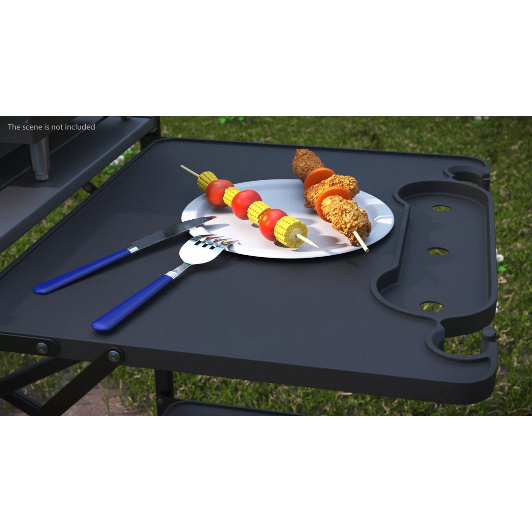 Multi-Level Outdoor Cooking Table 3D Model – PBR BBQ Station, FBX - View 6