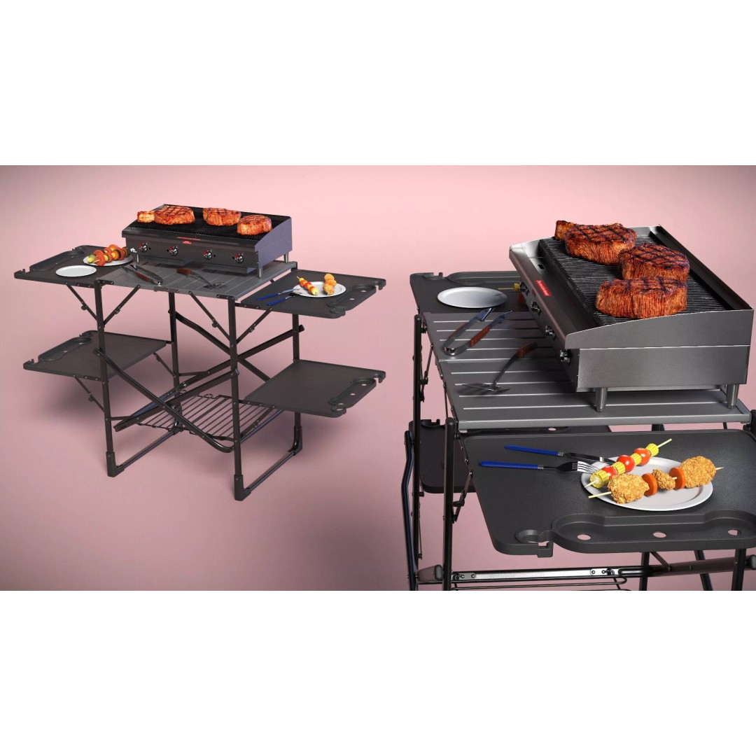 Multi-Level Outdoor Cooking Table 3D Model – PBR BBQ Station, FBX - View 7