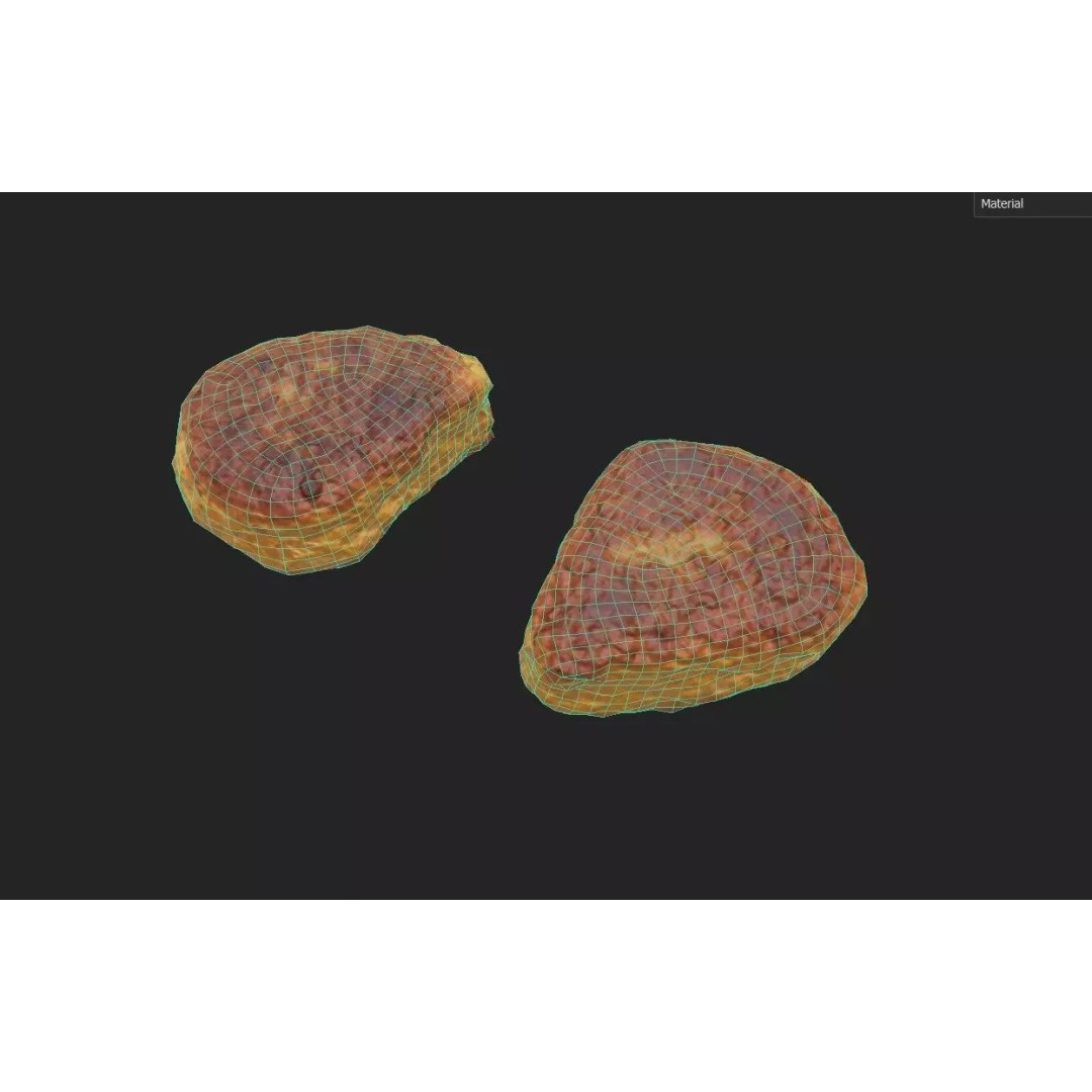 Chicken Nugget 3D Model – Low Poly Game Asset, FBX, PBR Textures - View 3