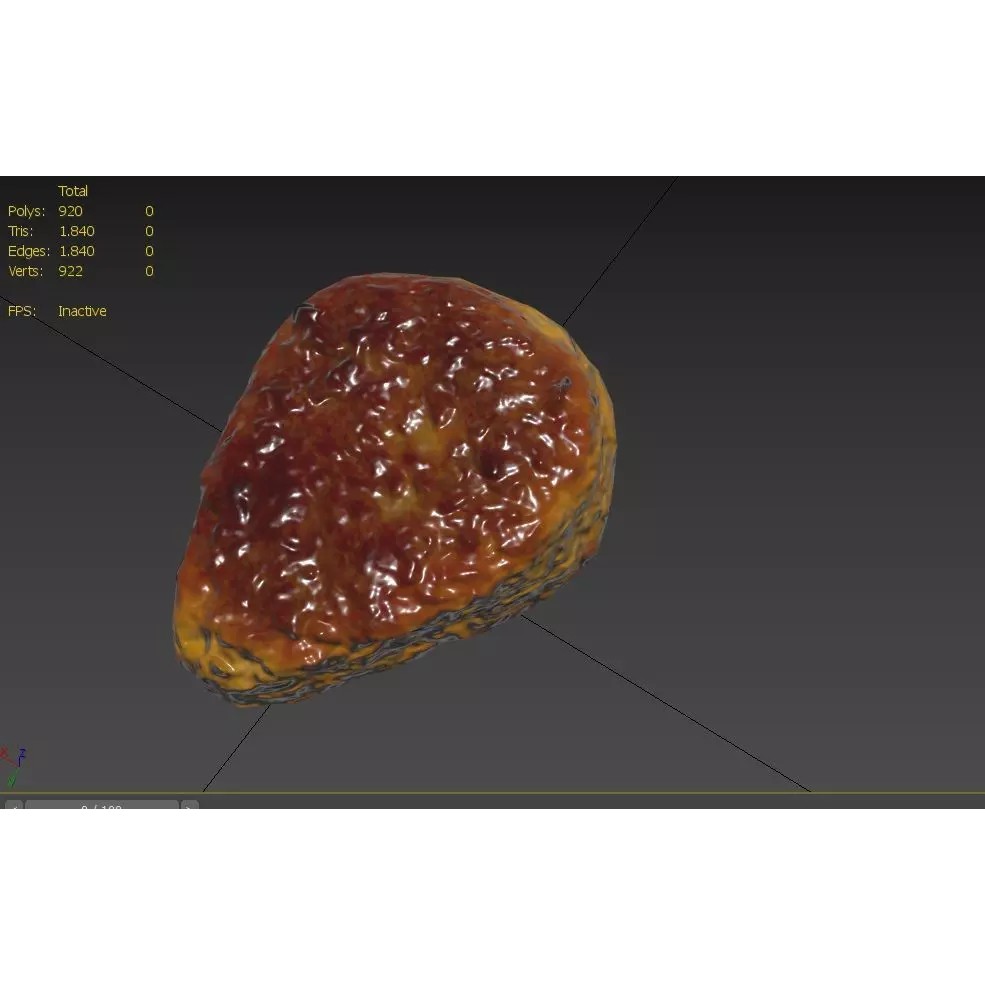 Chicken Nugget 3D Model – Low Poly Game Asset, FBX, PBR Textures - View 4