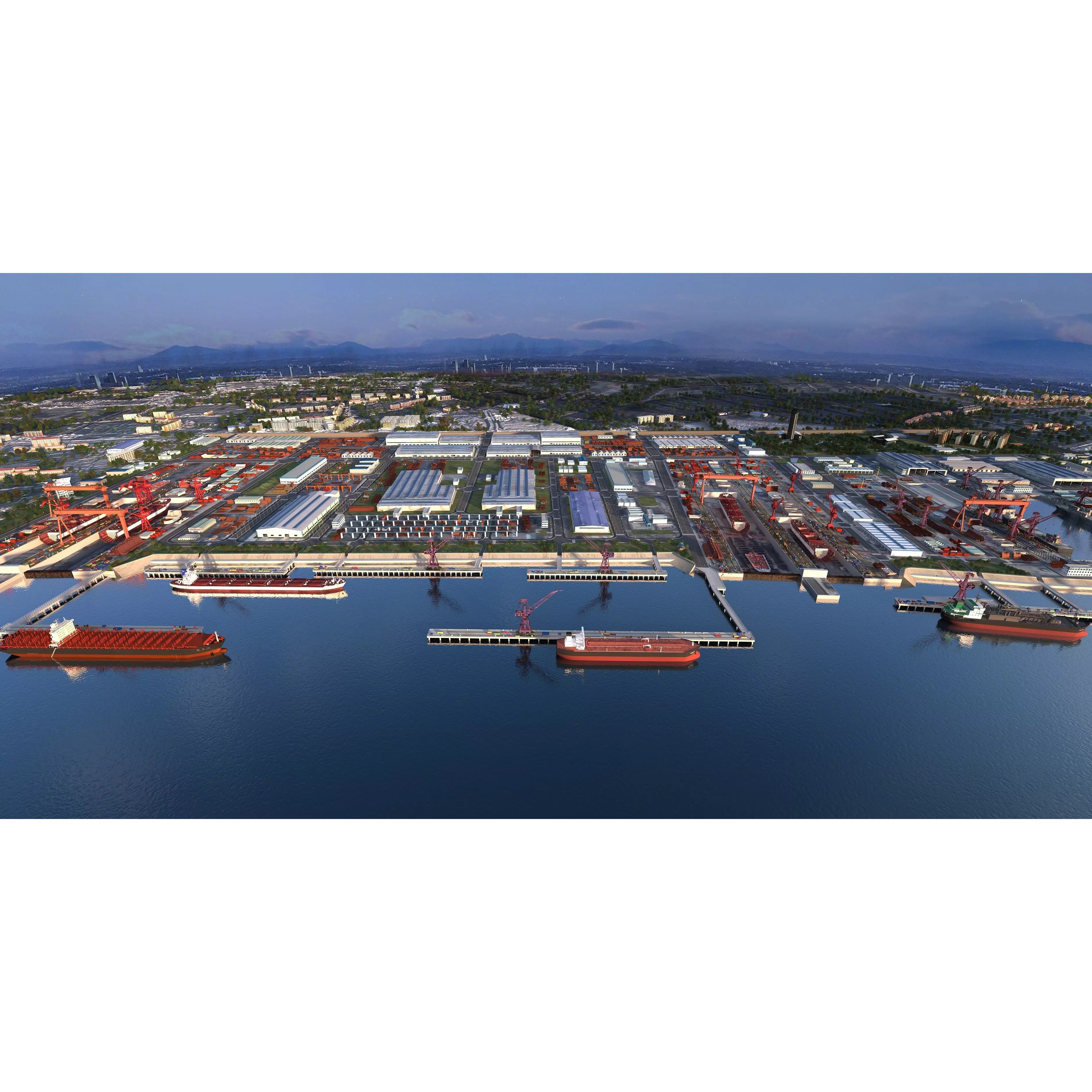 Shipyard Harbor - Low-Poly Game-Ready 3D Model - View 2