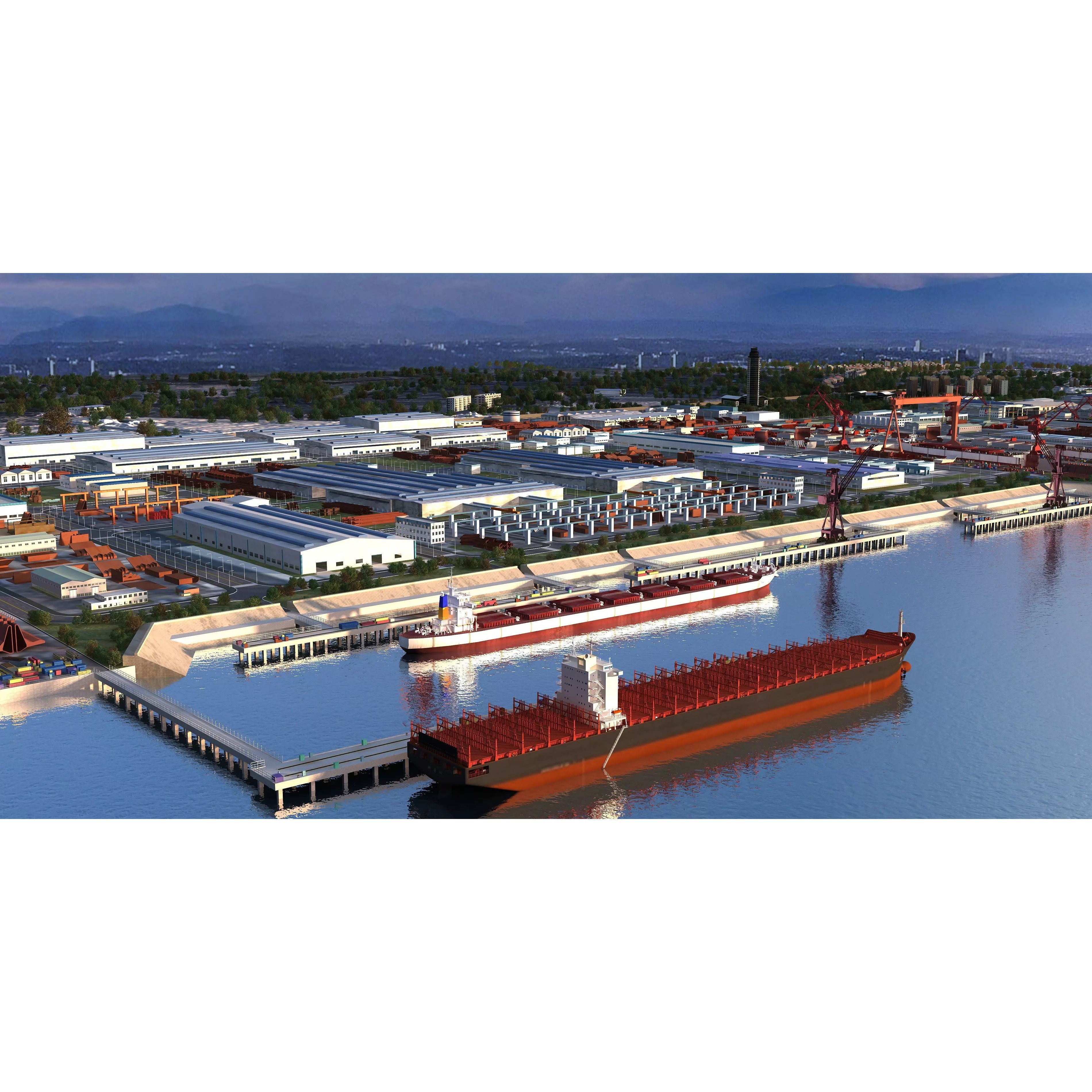 Shipyard Harbor - Low-Poly Game-Ready 3D Model - View 4