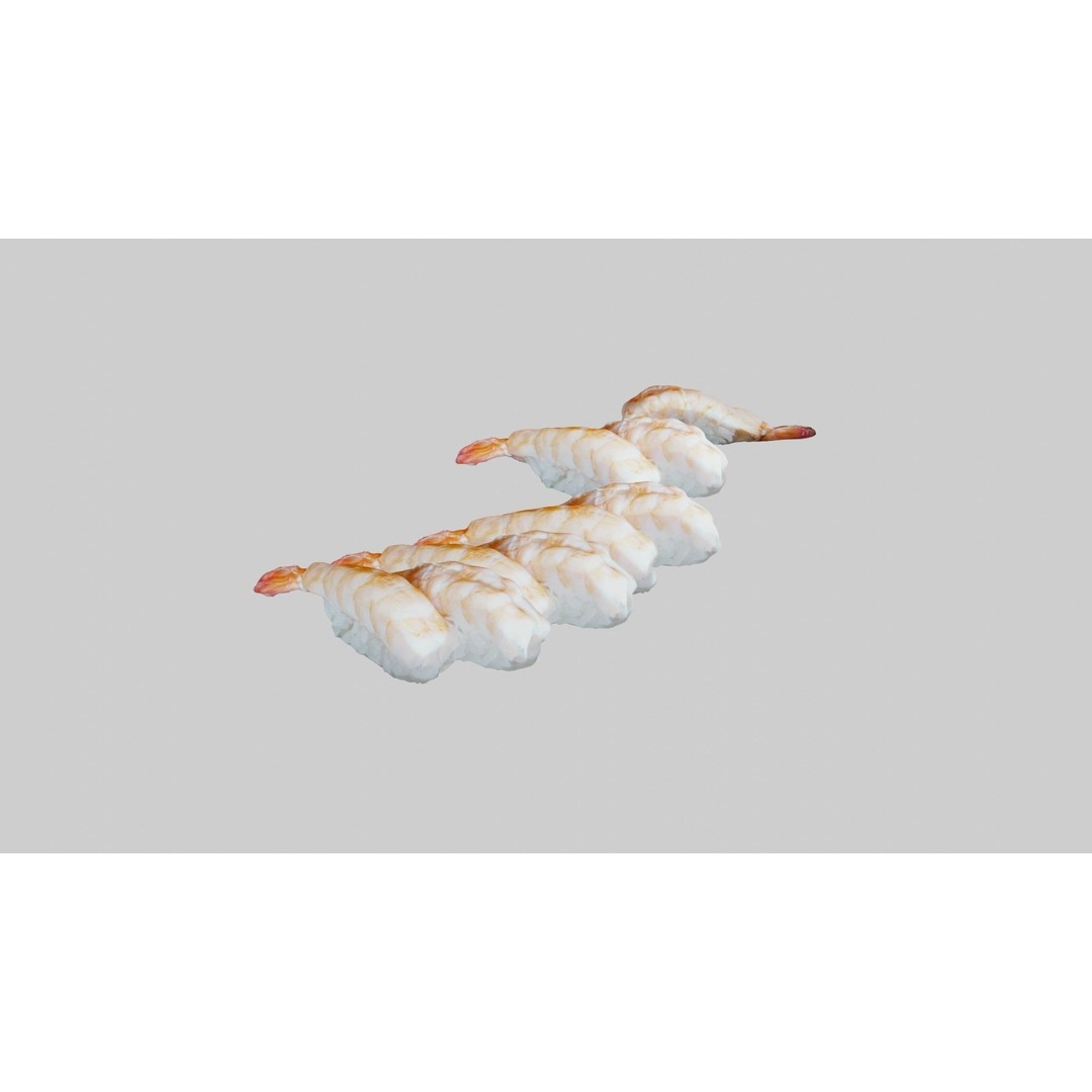 Sushi Delight 3D Model – Low Poly PBR Shrimp Nigiri, FBX - View 12