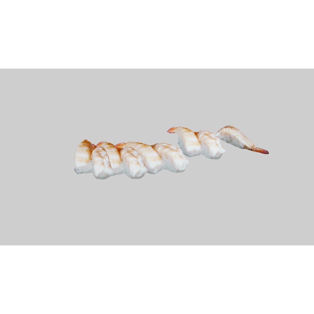 Sushi Delight 3D Model – Low Poly PBR Shrimp Nigiri, FBX - View 13