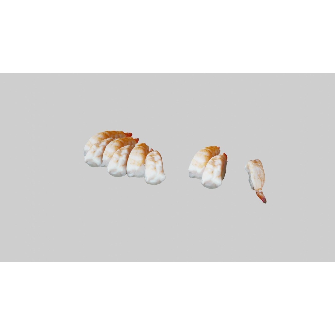 Sushi Delight 3D Model – Low Poly PBR Shrimp Nigiri, FBX - View 14