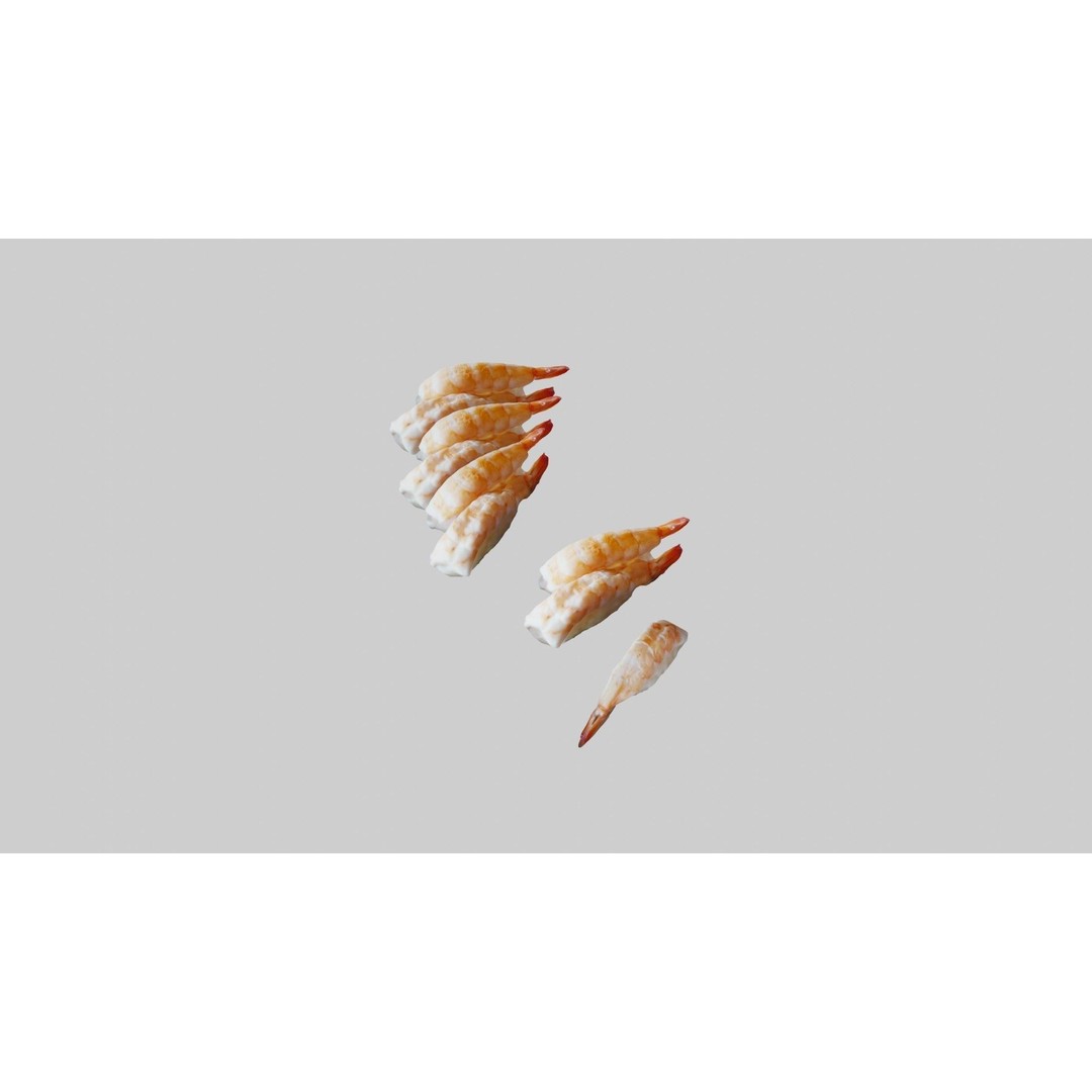 Sushi Delight 3D Model – Low Poly PBR Shrimp Nigiri, FBX - View 16