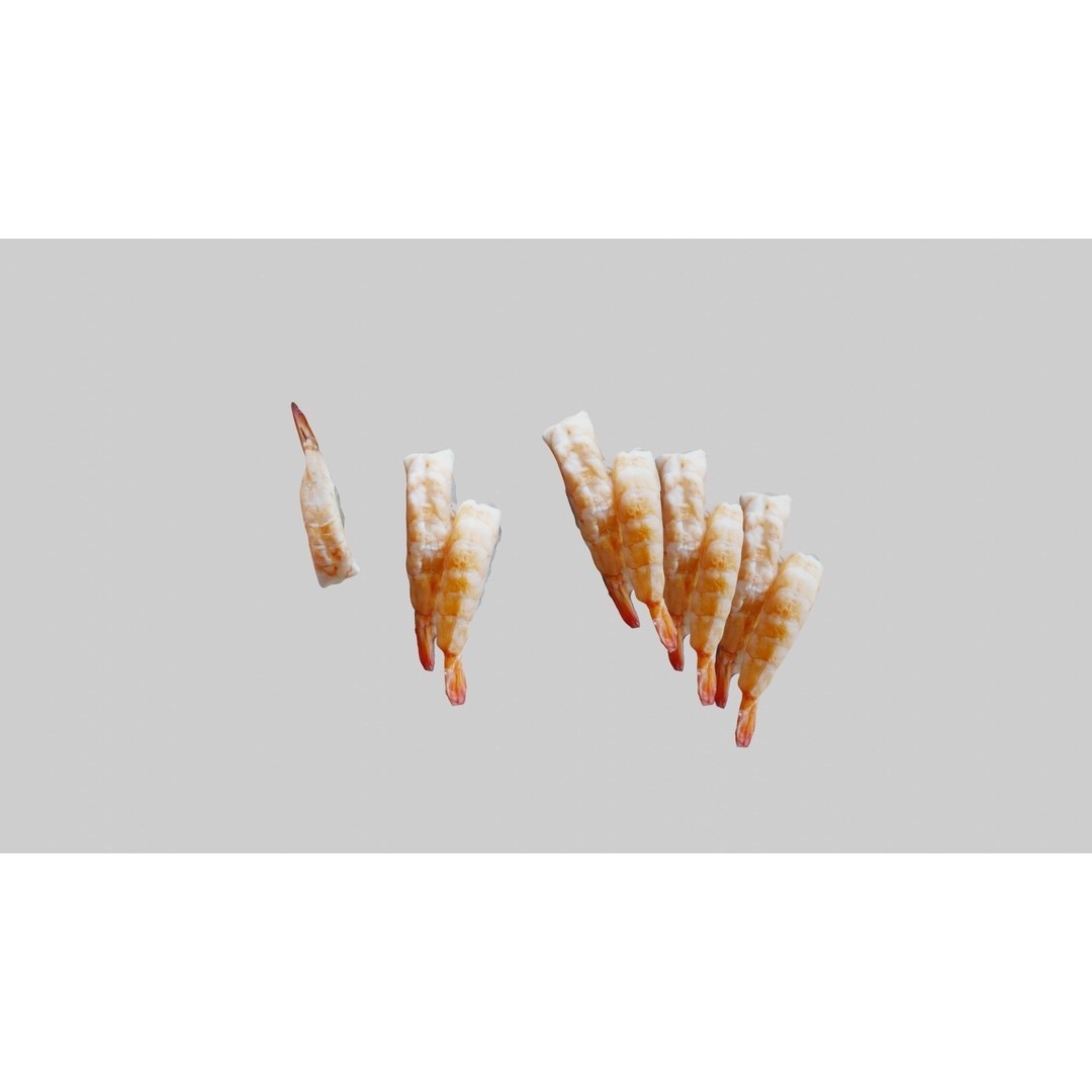 Sushi Delight 3D Model – Low Poly PBR Shrimp Nigiri, FBX - View 17