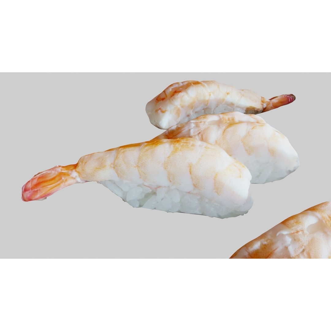 Sushi Delight 3D Model – Low Poly PBR Shrimp Nigiri, FBX - View 18