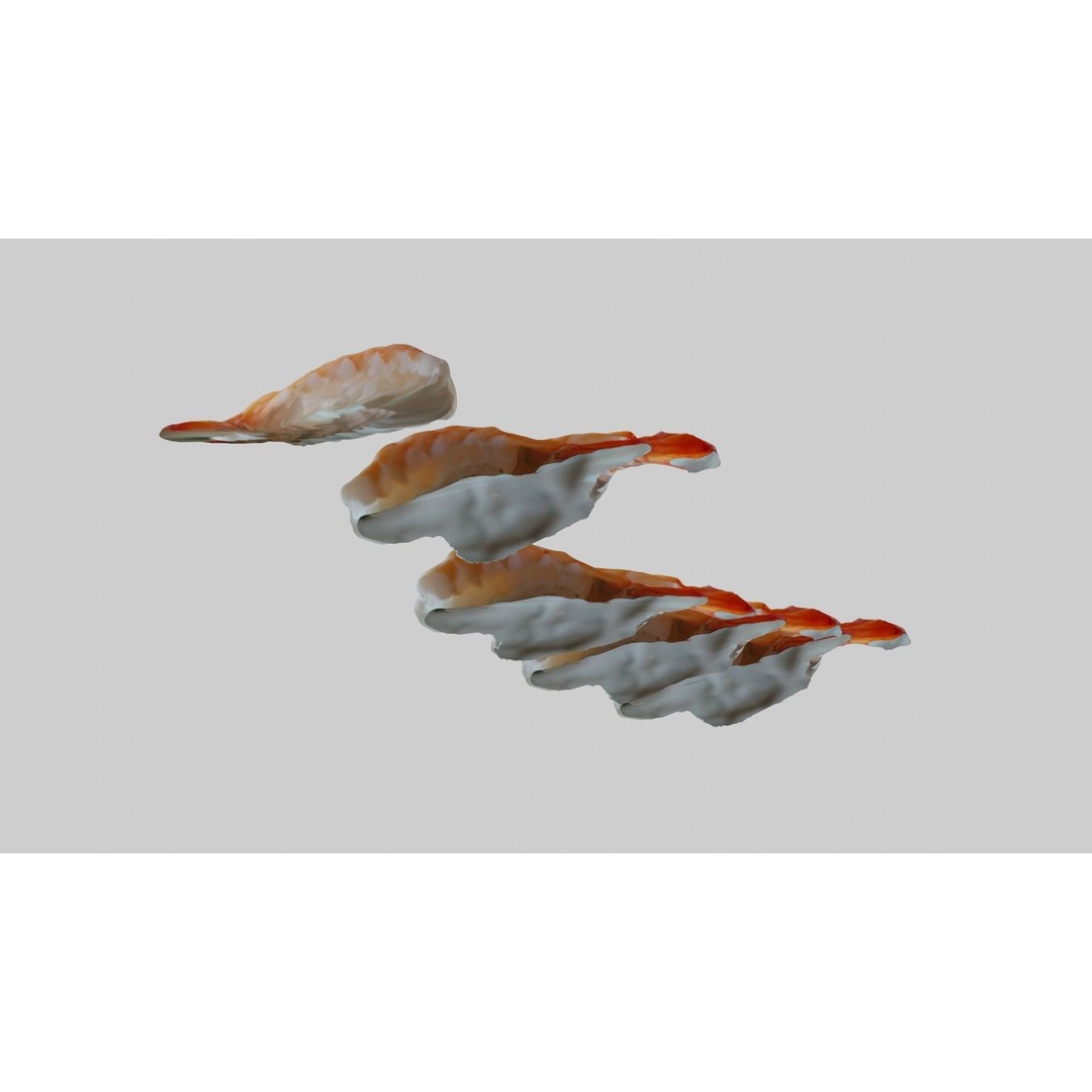 Sushi Delight 3D Model – Low Poly PBR Shrimp Nigiri, FBX - View 26