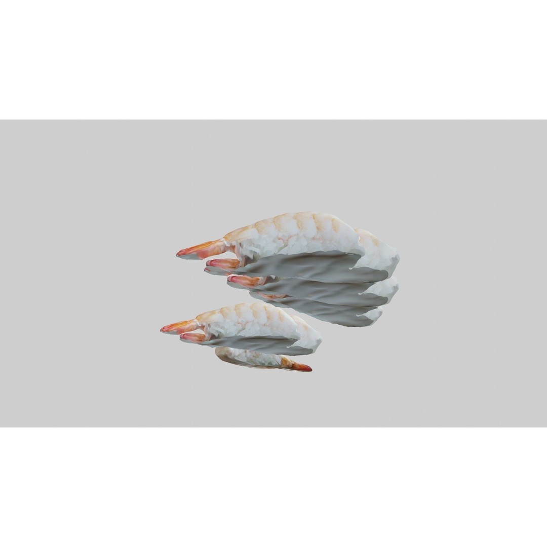 Sushi Delight 3D Model – Low Poly PBR Shrimp Nigiri, FBX - View 29