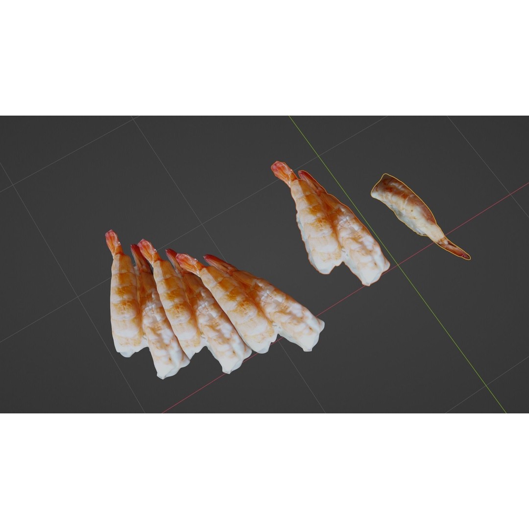 Sushi Delight 3D Model – Low Poly PBR Shrimp Nigiri, FBX - View 33